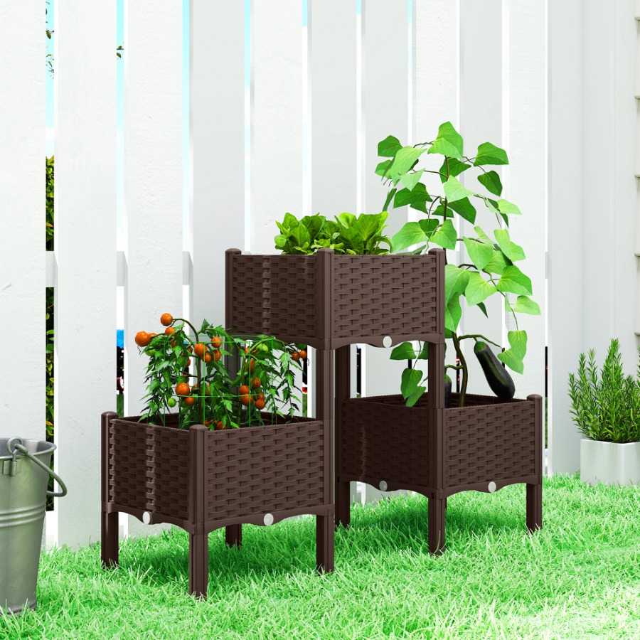 Self-Watering Planter - سرير زراعة مرتفع مصنوع من البلاستيك