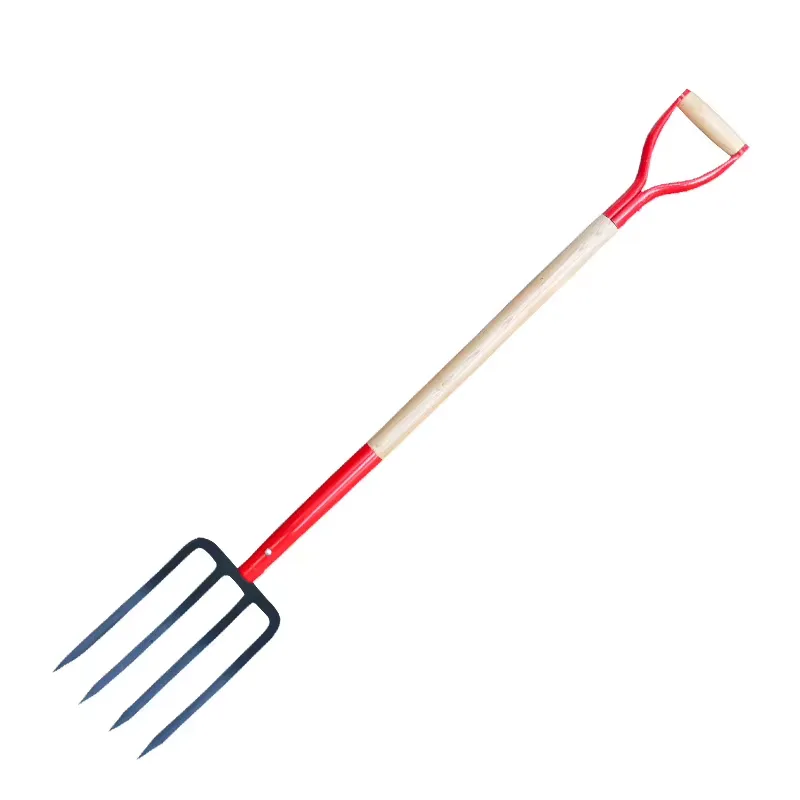 Spade Digging Fork - شوكة فولاذية بأربعة أسنان للحراثة الزراعية