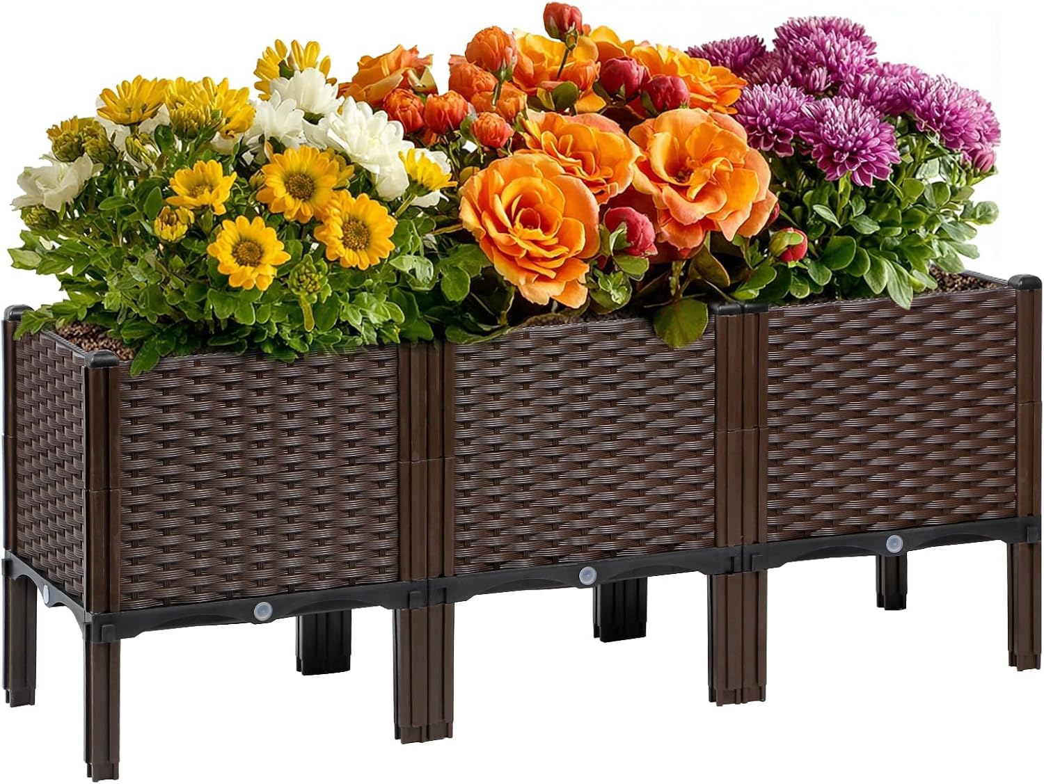 Self-Watering Planter - أحواض زراعة خارجية من الروطان، بلون